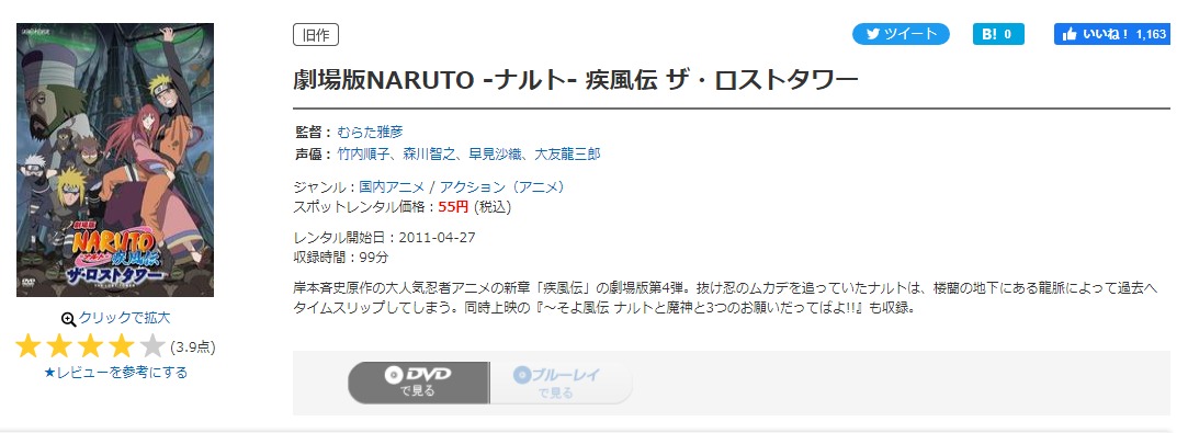 劇場版 NARUTO疾風伝 ザ・ロストタワー