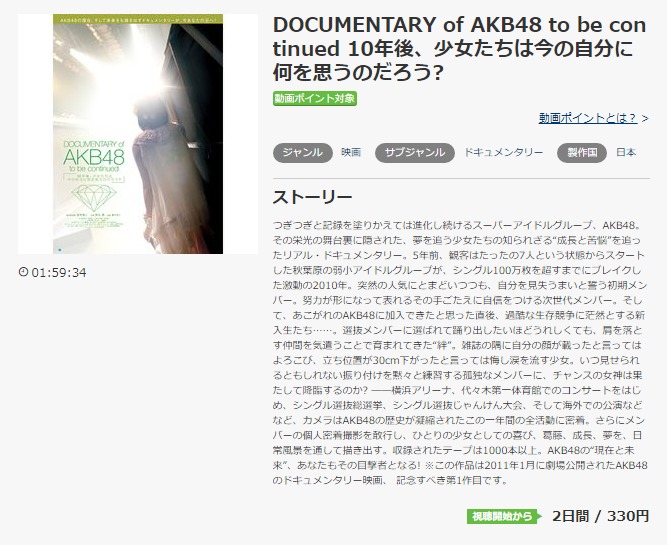 DOCUMENTARY of AKB48 to be continued 10年後、少女たちは今の自分に何を思うのだろう?