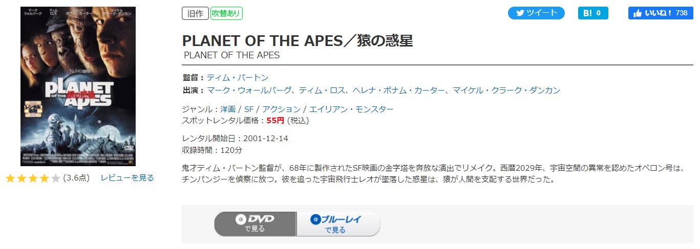 PLANET OF THE APES／猿の惑星