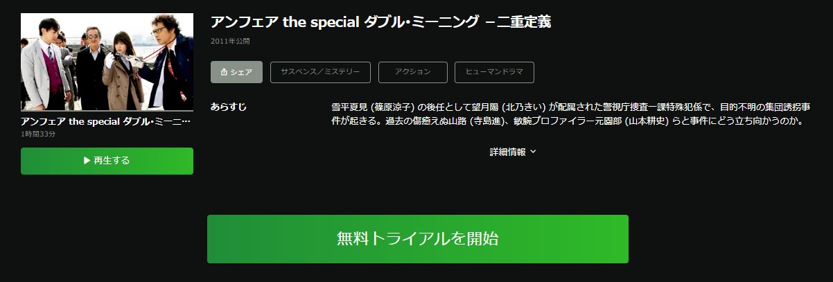 アンフェア the special ダブル・ミーニング〜二重定義