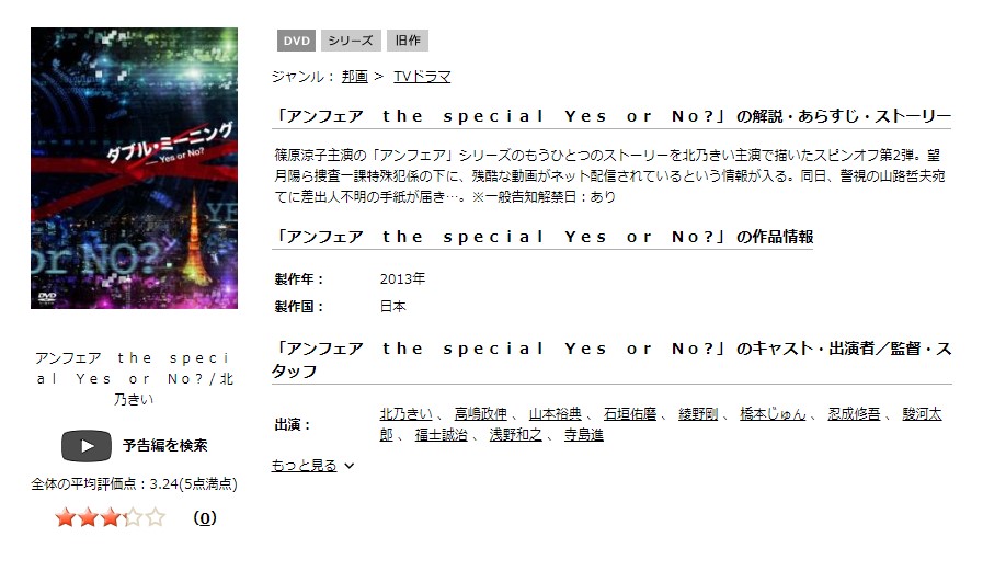 アンフェア the special ダブル・ミーニング〜Yes or No?