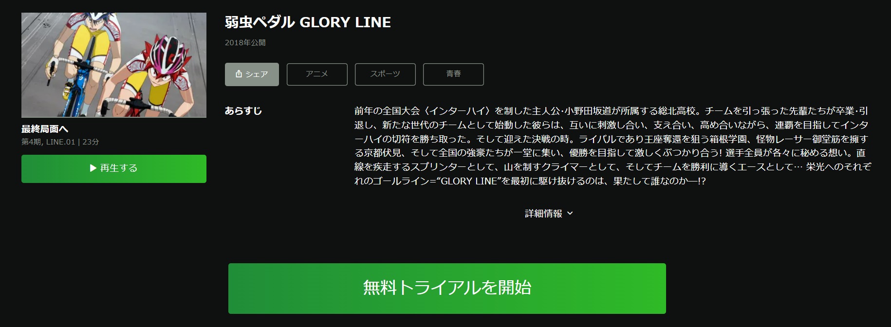 弱虫ペダル GLORY LINE（4期）