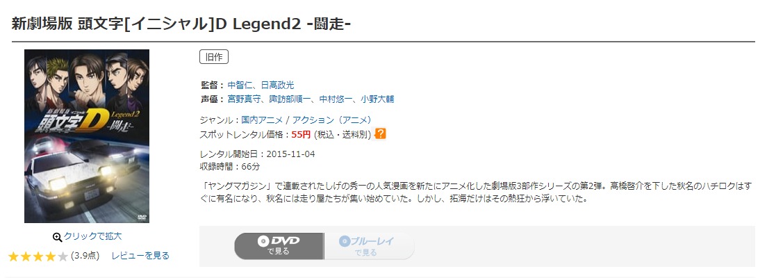 新劇場版 頭文字[イニシャル]D Legend 2 -闘走-