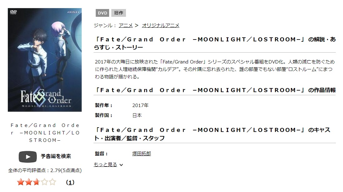 Fate/Grand Order -MOON LIGHT/LOST ROOM-