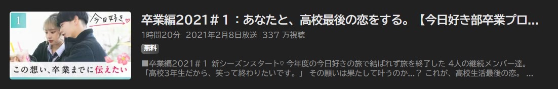 今日、好きになりました。 第33弾（卒業編2021）